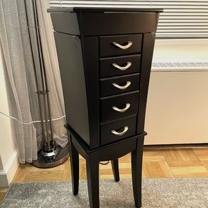 Black Standing Jewelry Cabinet